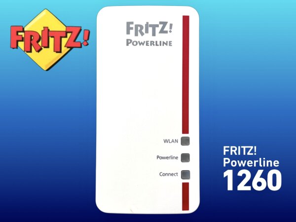 AVM FRITZ!Powerline 1260E Single-Adapter (WLAN-Access Point, deutschsprachige Version) weiß